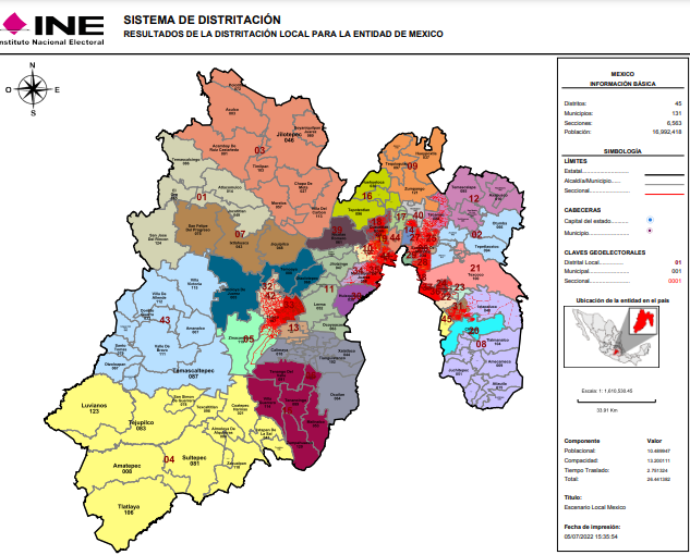 Conoce la nueva demarcación electoral del Estado de México Marcaje