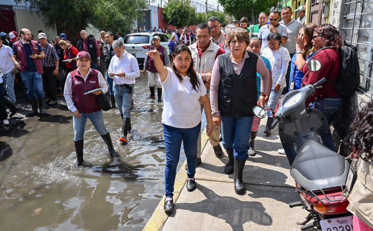  Concentra acciones Gobernadora Delfina Gómez en limpieza por inundaciones