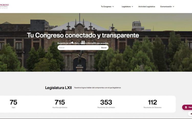  Fortalece Congreso mexiquense transparencia con nueva página web